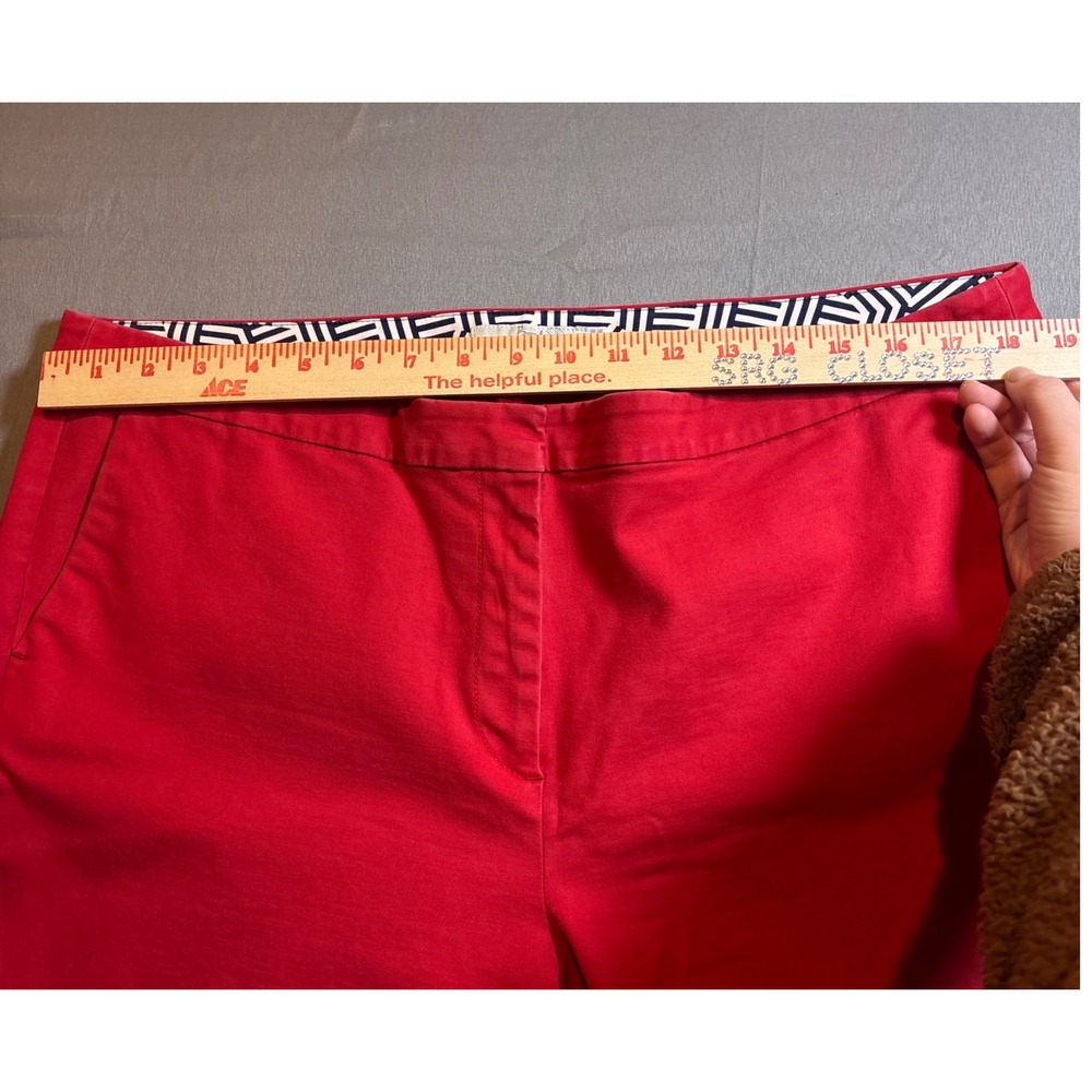 Boden Red Cropped Pants Women's Size 18R Straight Leg Casual Office - Picture 5 of 9